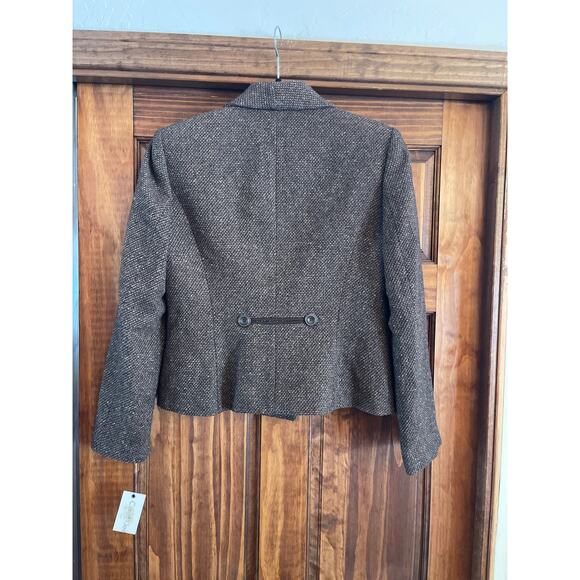 Calvin Klein brown tweed double breasted crop jacket size 8 - Picture 7 of 7